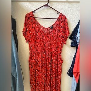 Torrid midi gauze smocked skater dress